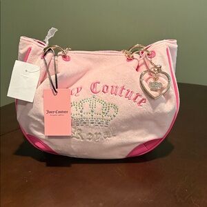 Juicy Couture Light Pink Shoulder Bag with Heart Charm
